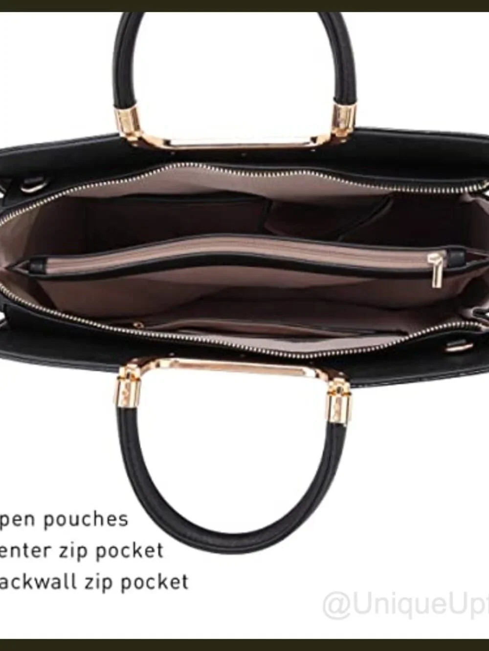 Vegan PU Croco Textured Satchel Handbag with Matching Wallet Work Tote